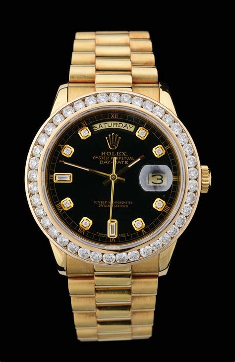 diamond studded gold rolex|rolex presidential with diamond bezel.